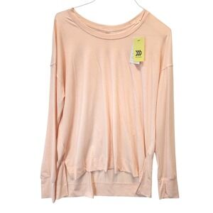 All in Motion Womens XL Active Long Sleeve Top Peach Thumbhole Quick Dry NWT